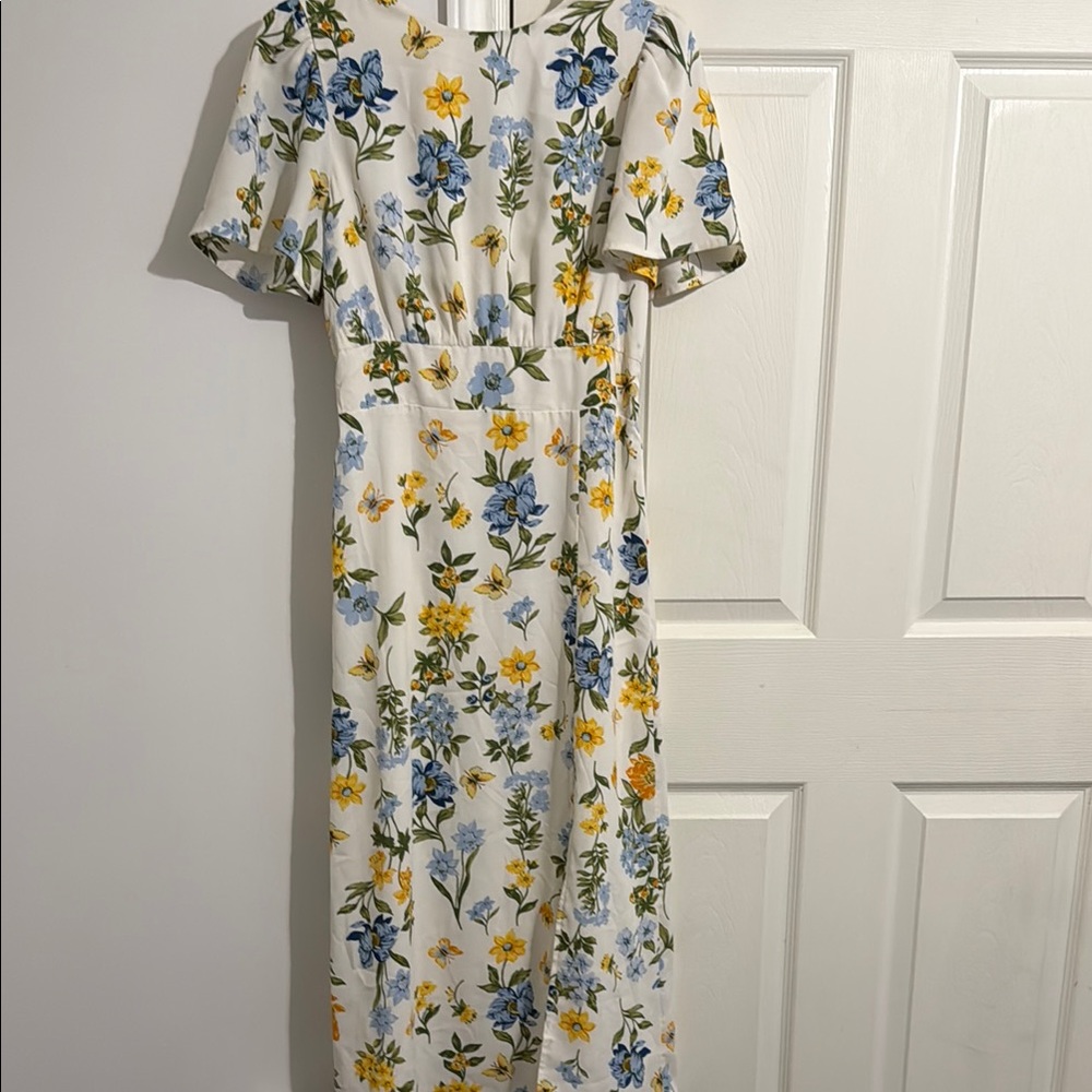 Sugar lips. Floral Midi Dress in Blue and Yellow
